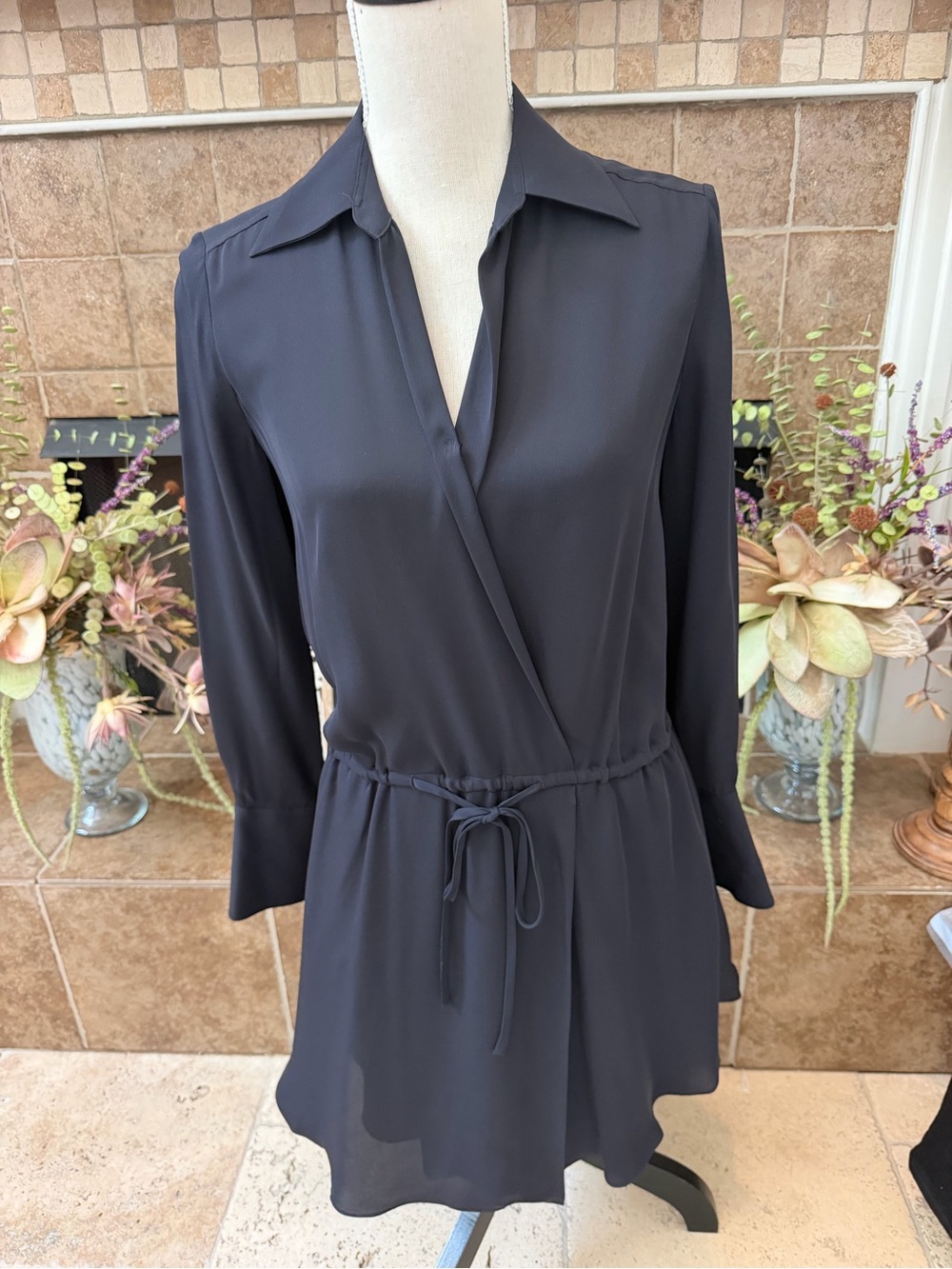 A.L.C. Isobel Black  Silk Mini Dress Size 2